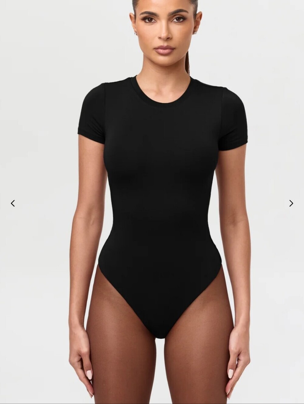 NWT Naked Wardrobe Smooth Crewneck Tee Bodysuit Black Size 2X